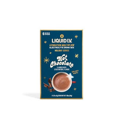 Liquid I.V. Hydration Multiplier Hot Chocolate cocoa powder blending with hot water.