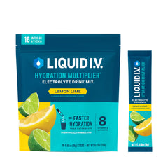 Liquid I.V. Hydration Multiplier Lemon Lime packet ready to mix for quick hydration