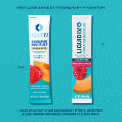 Liquid I.V. Hydration Sugar-Free presented in a glass, delicious daily hydration option.