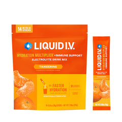 Liquid I.V. Tangerine hydration multiplier pack ready to mix for fast hydration.