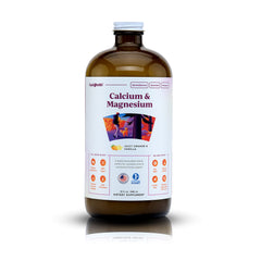 LIQUIDHEALTH Calcium & Magnesium bottle-pour enables easy dosing for bone support.
