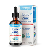 LIQUIDHEALTH Ionic Zinc bottle front for daily immune-supporting supplementation.
