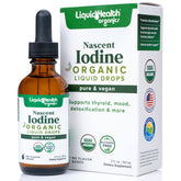 LIQUIDHEALTH nascent iodine drops bottle showing clear tincture for easy daily use and potential thyroid support