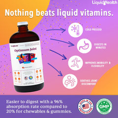LIQUIDHEALTH Optimum Joint label closeup highlighting key ingredients for joint support.