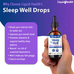 LIQUIDHEALTH Sleep Well Drops wild-huckleberry flavor ready for bedtime