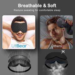 LitBear side-sleep tilt pads relieve temple pressure for side sleepers.