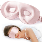 LitBear silk sleep mask with 3D contour eye cups for lash-friendly comfort and light blocking.