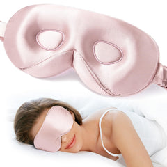 LitBear silk sleep mask with 3D contour eye cups for lash-friendly comfort and light blocking.