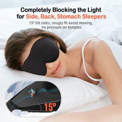 LitBear Sleep Mask side-sleeper design reduces temple pressure.