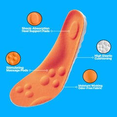 LiteShoe 4D Steppers insoles close-up foam detail reveals soft memory foam cushioning