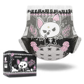 Littleforbig Goth Brat Bella art print on diaper adds bold cosplay flair.