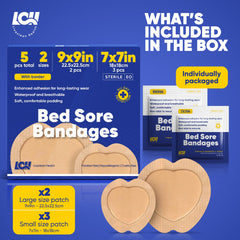 Livaclean bed sore bandages 7x7 side view shows breathable design for wear