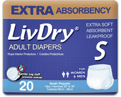 LivDry adult underwear small with discreet pack for daily wear and protection.