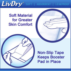 Close-up of LivDry's soft cloth-like material emphasizing comfort against skin.