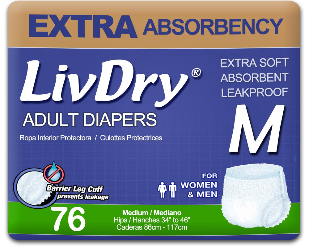 LivDry adult underwear front view with discreet design and daily protection.