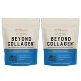 Live Conscious Beyond Collagen powder bottle promoting healthy skin, hair, and nails.