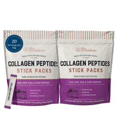 Live Conscious collagen packets unflavored front view for daily hair and skin support.
