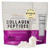 Live Conscious collagen powder bottle closeup highlighting grass-fed peptides for healthier-looking skin and hair