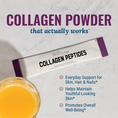 Close-up of collagen powder dispense for easy mixing.