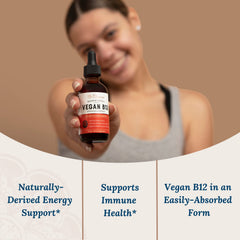 Live Conscious vegan B12 drops dropper prepared for quick absorption
