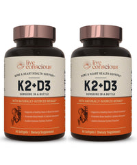 Live Conscious Vitamin K2 MK7 with D3 bottle for daily bone support
