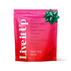 LIVE IT UP Feel The Beet powder scoop for a quick energy boost