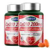 LIVEGIS CoQ10 200mg softgels bottle front highlights premium antioxidant support.