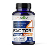 LiveGood Factor 4 bottle front showing omega-3 blend for heart and joint support