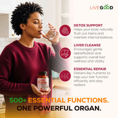 LIVEGOOD Liver Support packaging interior view emphasizes value and quality