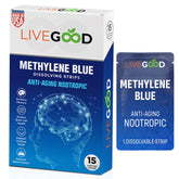 LIVEGOOD Methylene Blue oral strip dissolving on the tongue for quick cognitive support