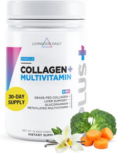 Livingood Daily Collagen Vanilla tub front showcases the grass-fed formula.