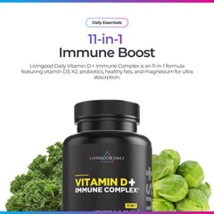 Livingood Daily Vitamin D3 Capsule close-up showing easy-to-swallow pills for daily use.