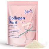 LivLyLuxe Collagen Burn powder tub showing the product for daily fat loss support