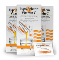LivOn Liposomal Vitamin C packet close-up for easy immune support and delivery