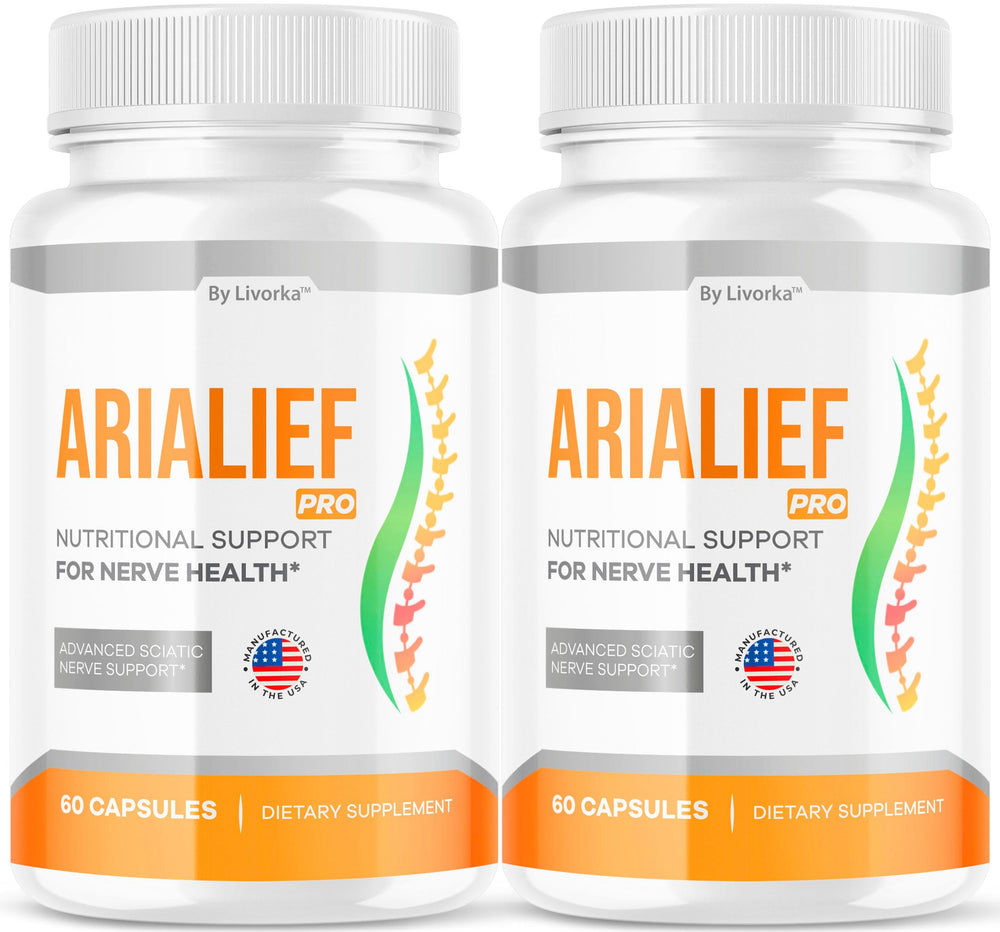 LIVORKA Arialief Pro capsules bottle displayed on a clean surface for everyday nerve health support.