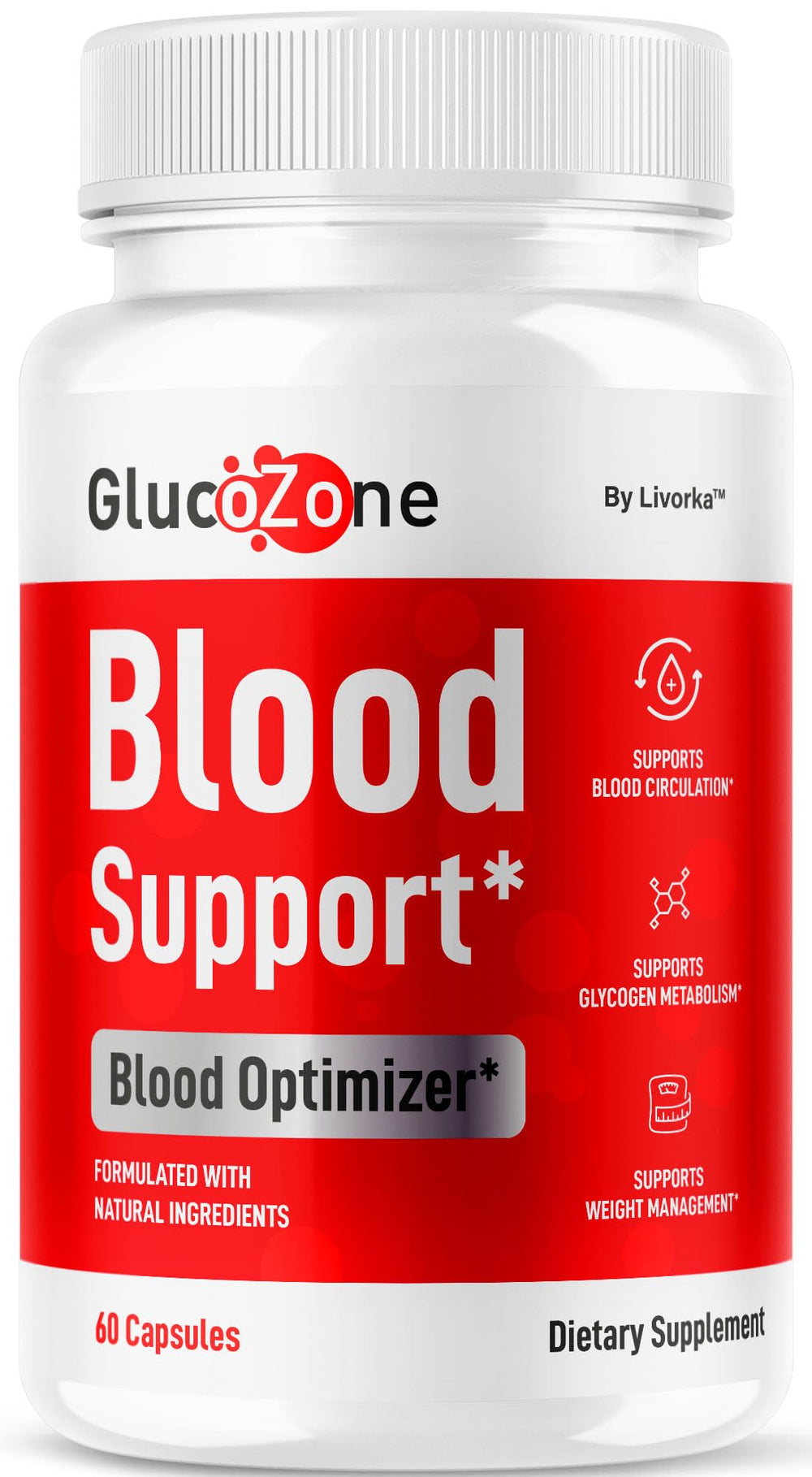 LIVORKA GlucoZone bottle label signaling natural daily support