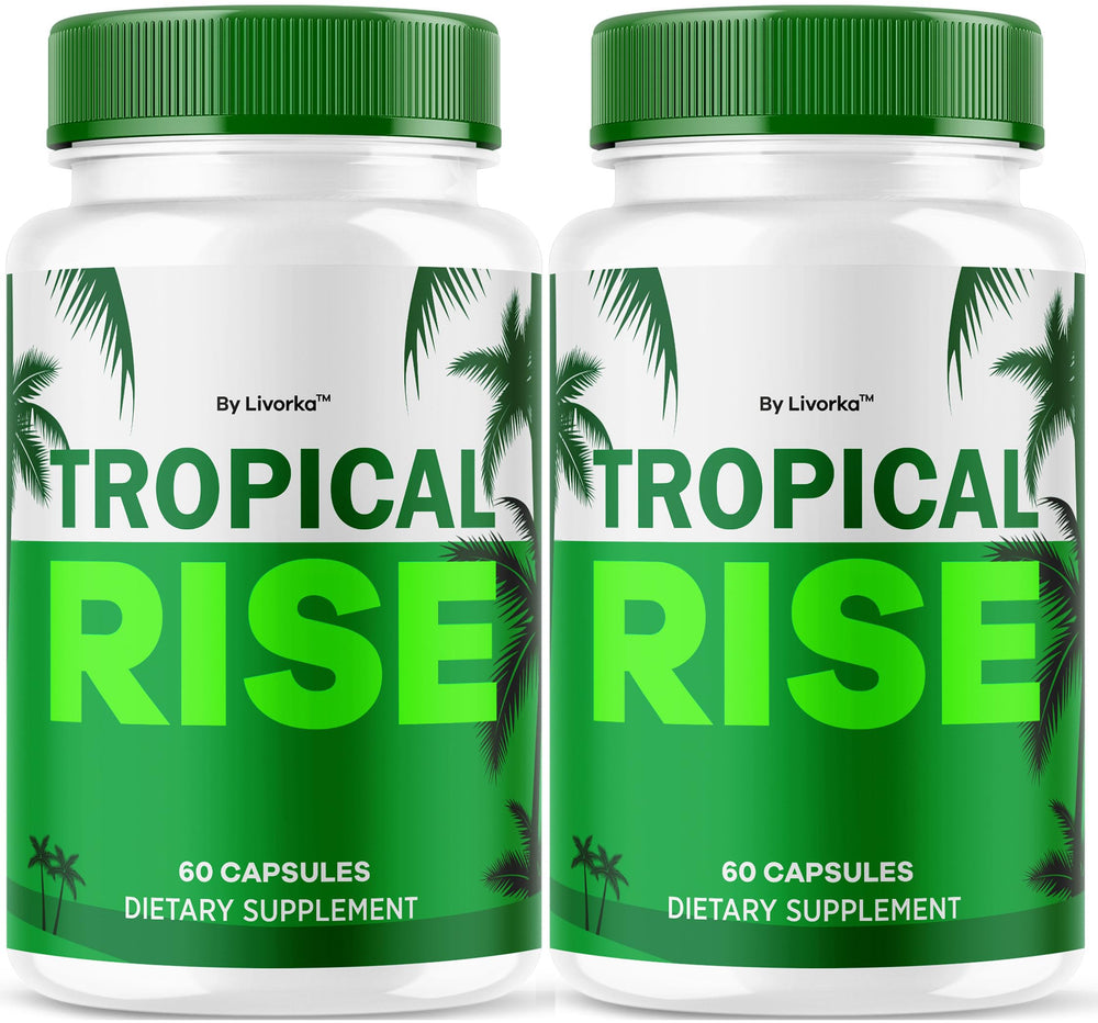 LIVORKA Tropical Rise bottle front showing branding for daily energy support.