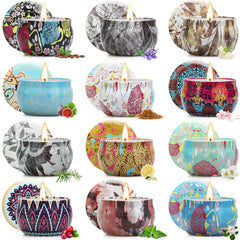 LKDJR 12-pack floral soy candles set for home ambiance and gifting.