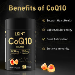 LKINT CoQ10 Gummies sugar-free label showing formula