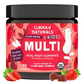 Llama Naturals Kids Multivitamin Gummies bottle front view for daily immune support