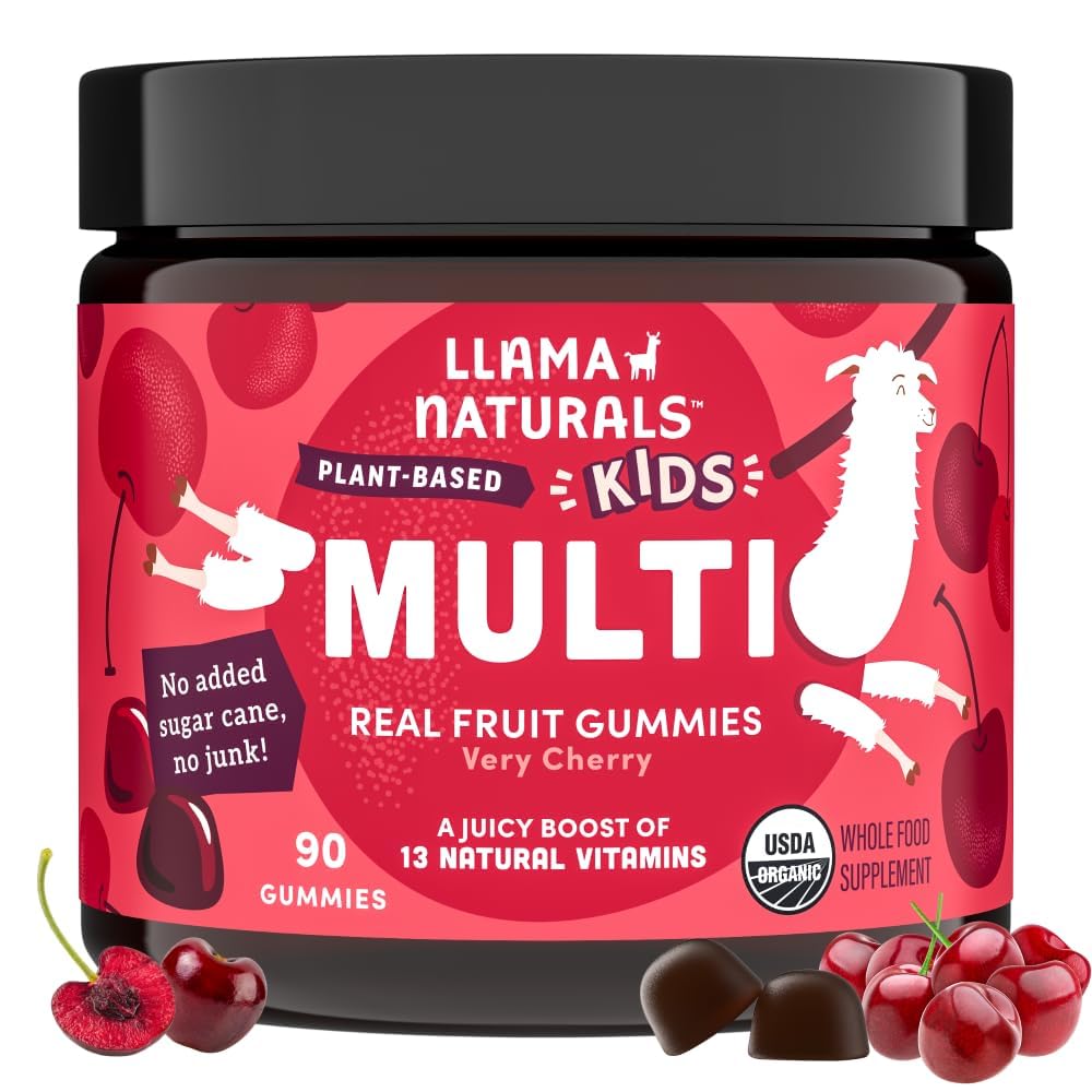 Llama Naturals Kids Multivitamin Gummies bottle for daily support and easy routine.