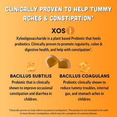 Llama Naturals Kids Probiotic peach mango gummies close-up showing flavor for kids.