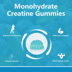LLQQIT Creatine Monohydrate Gummies deliver 3g per chew for steady energy.