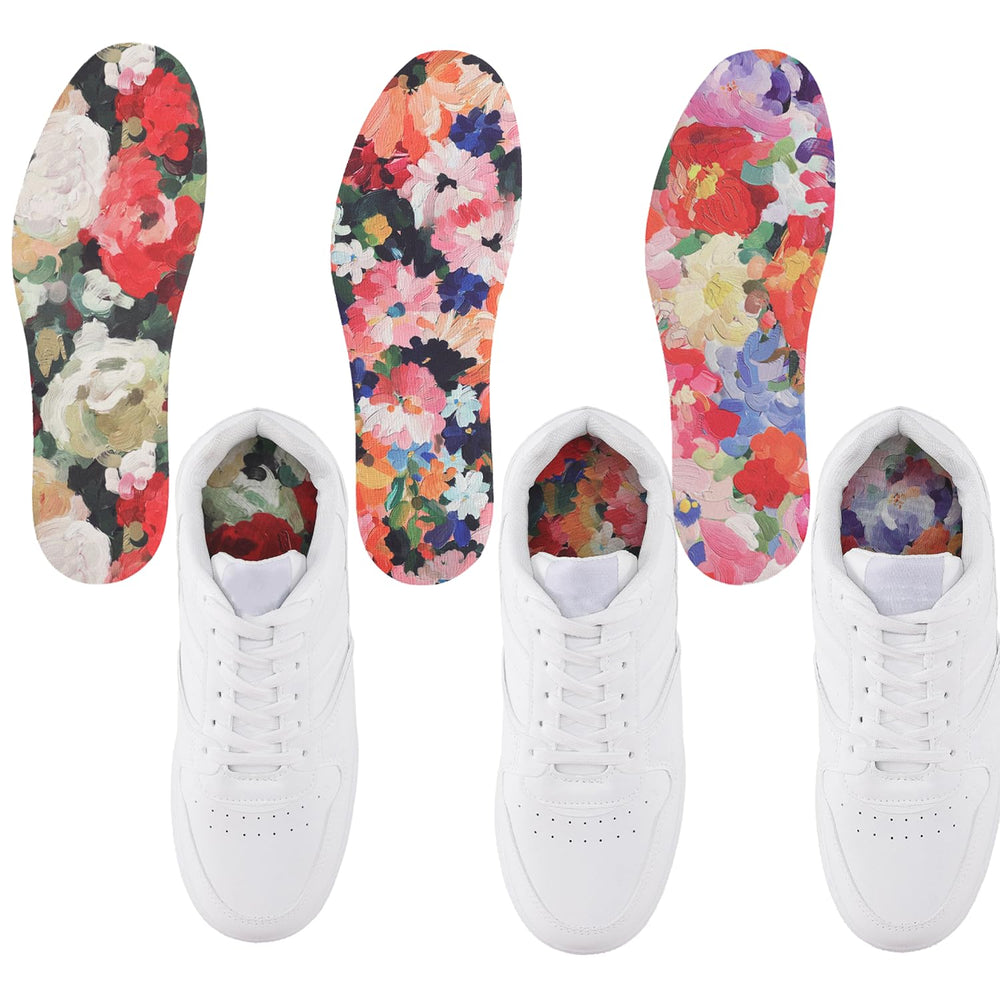 LMHCISO floral-no-show insoles provide discreet comfort for women's sneakers