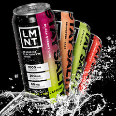 LMNT Sparkling pouring shot captures refreshing hydration with balanced minerals.