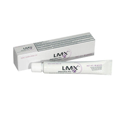 LMX4 lidocaine pain relief cream 30g tube back label shows directions and ingredients