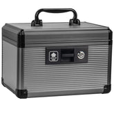 Lockbako medicine lock box in aluminum with rugged finish secures medications at home.