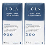 LOLA organic cotton postpartum pad with maximum absorbency for reliable coverage