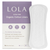 LOLA panty liner ultra-thin close-up shows breathable cotton.