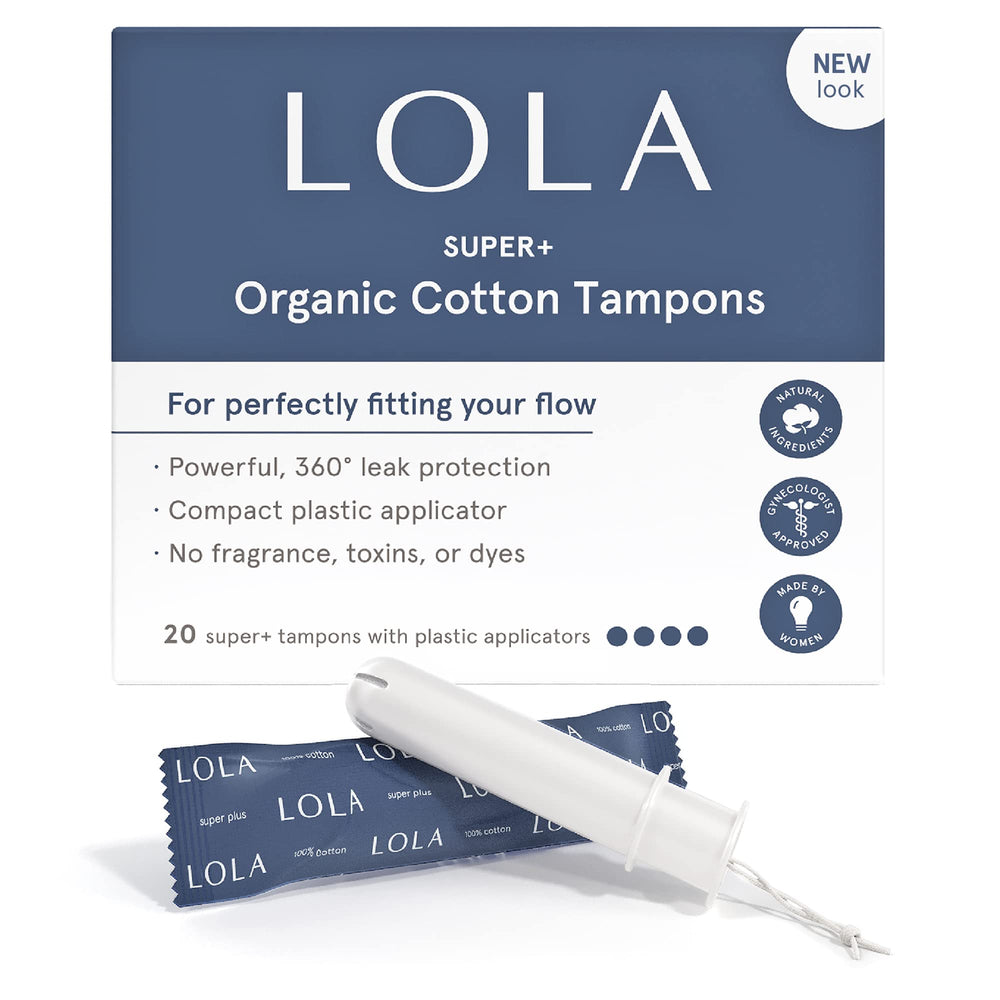 LOLA Super+ Tampons packaging for discreet, portable protection.